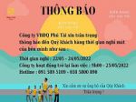 Thông báo thời gian nghỉ mát