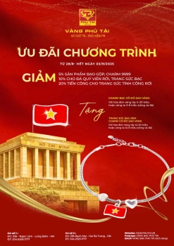 Quốc khánh vinh quang - ngập tràn quà tặng mua trang sức vàng Phú Tài